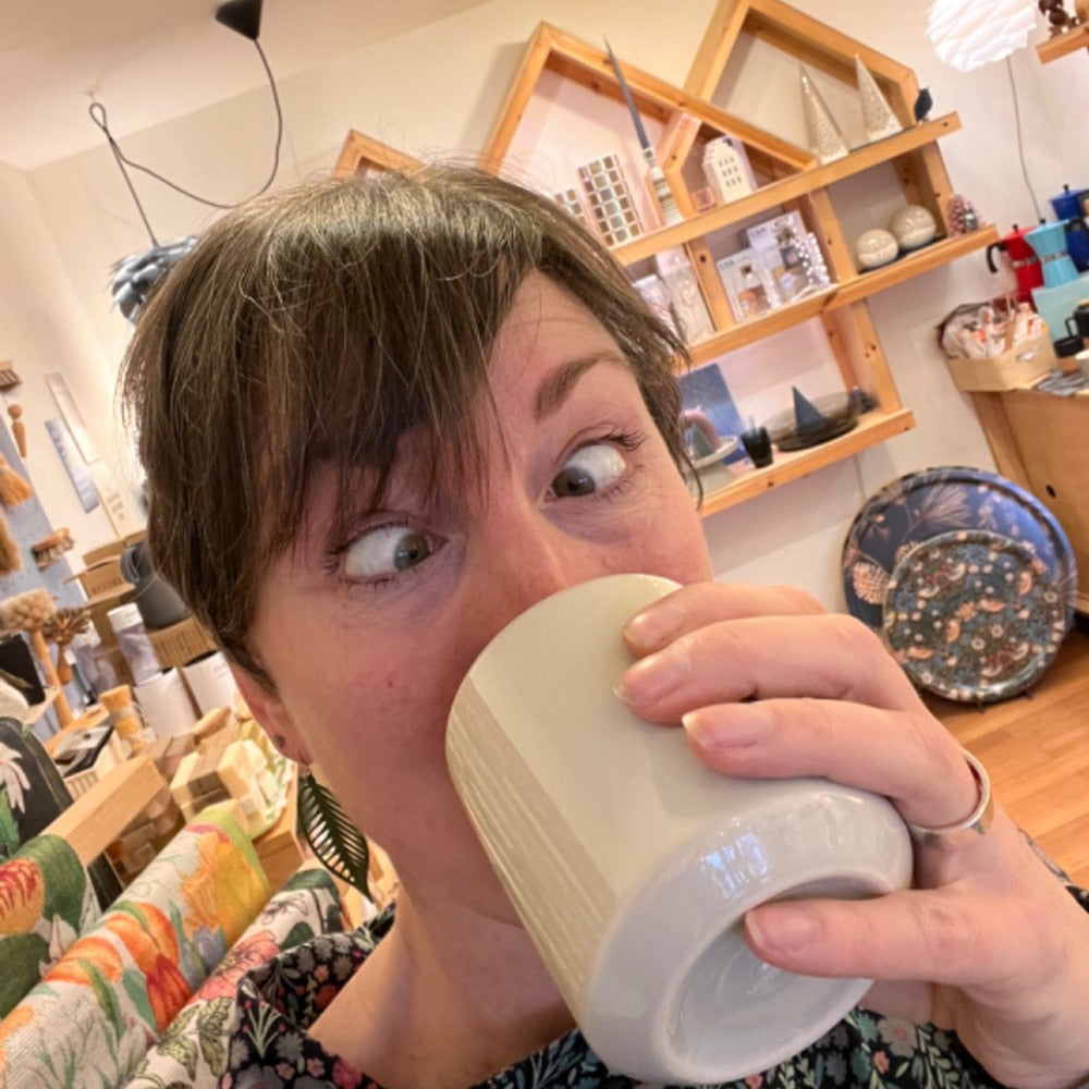 enjoying an original hot chocolate drink