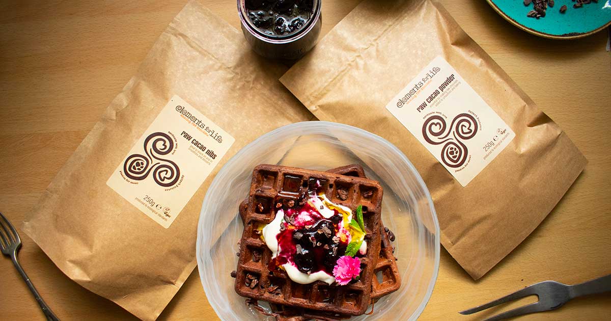 raw cacao waffles