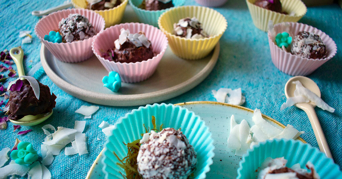 raw cacao coconut fudge balls