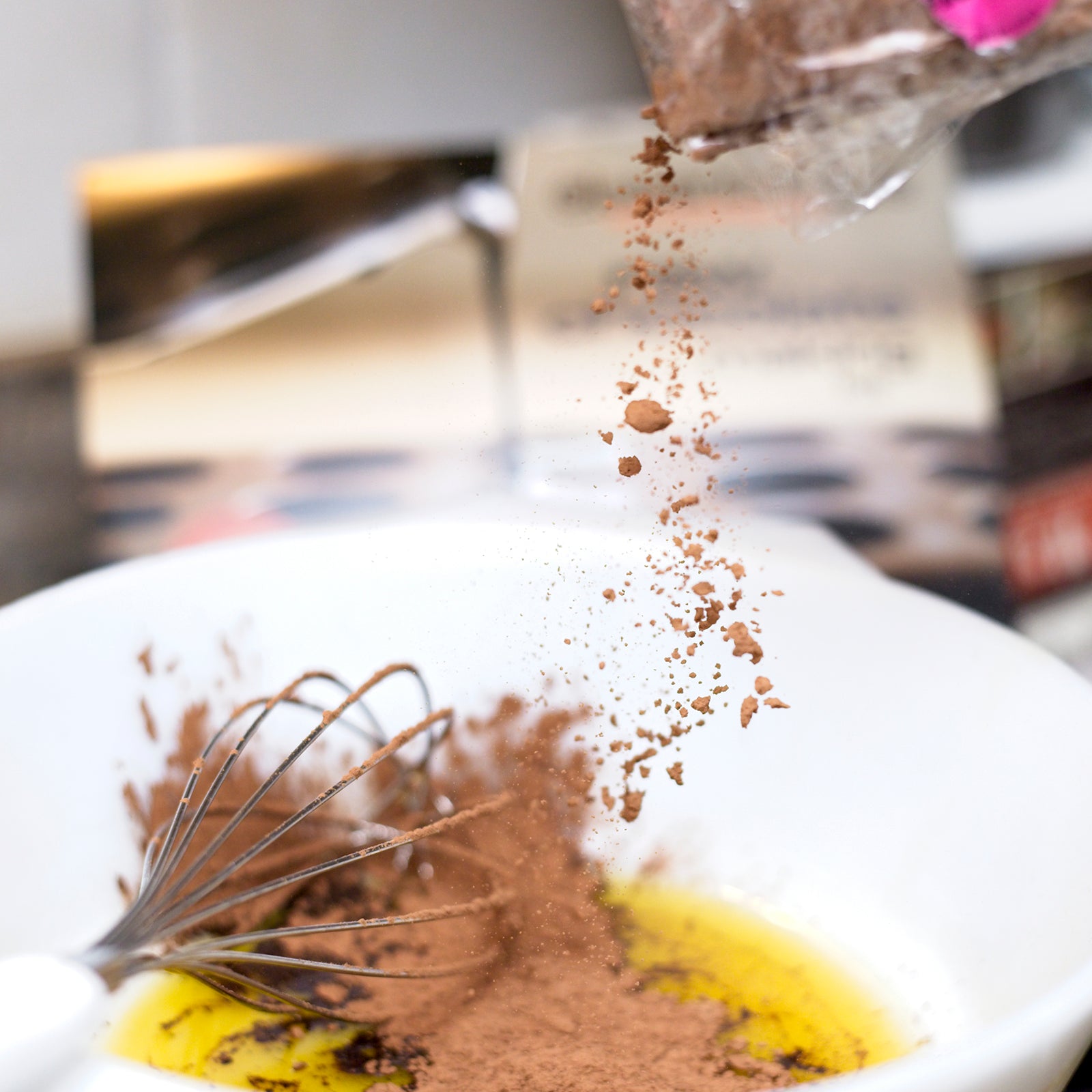 adding raw cacao powder