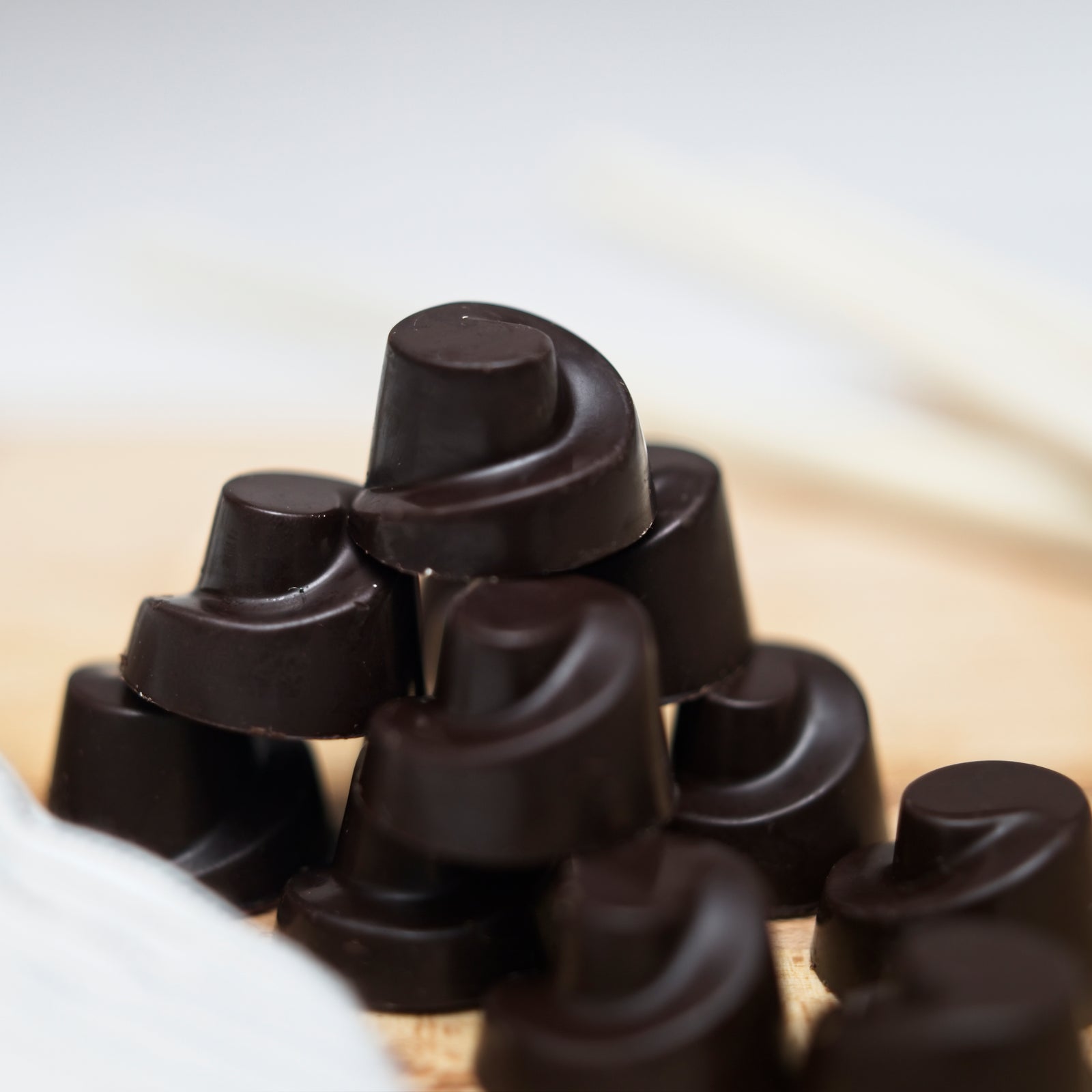 stack of raw chocolates