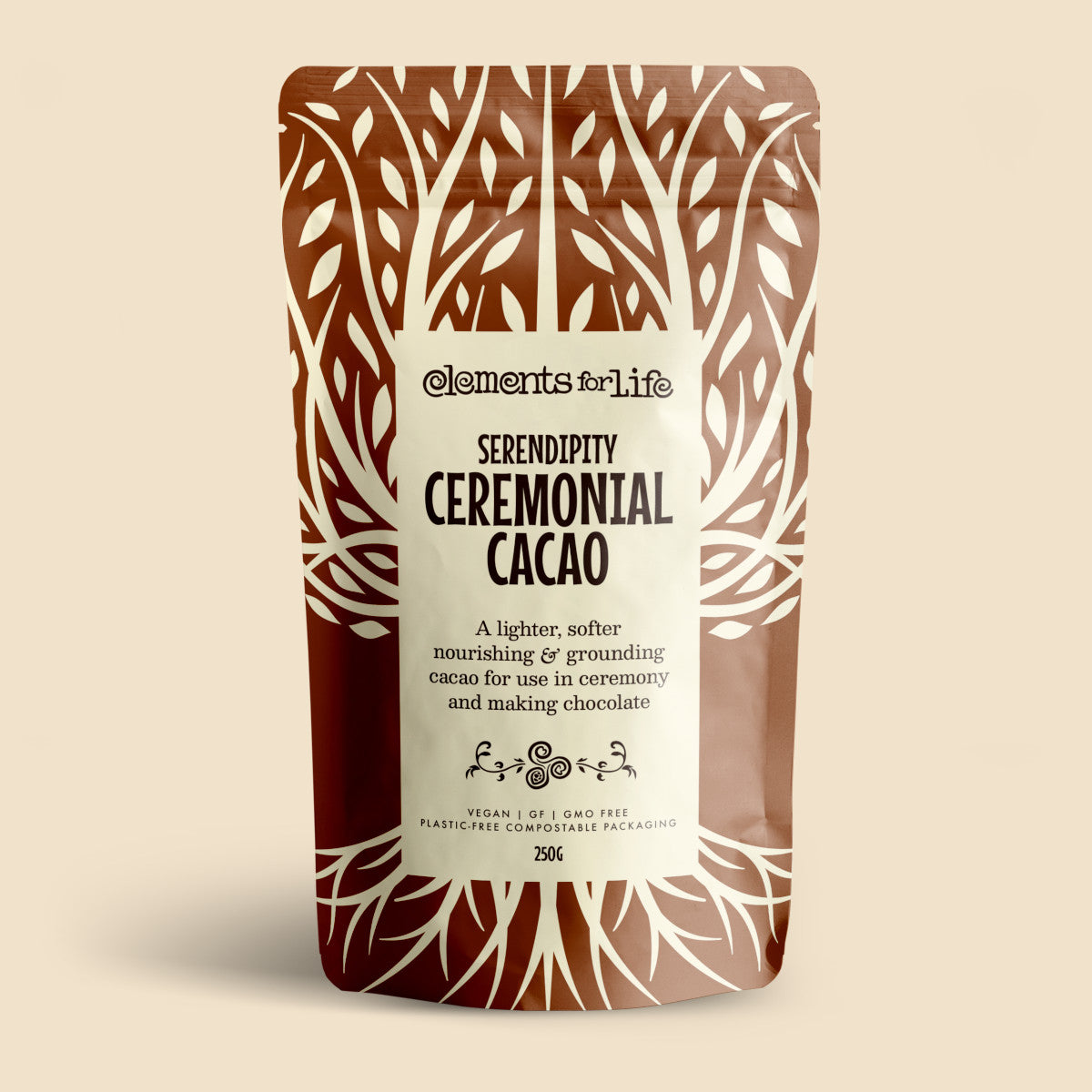 serendipity ceremonial cacao 250g front web