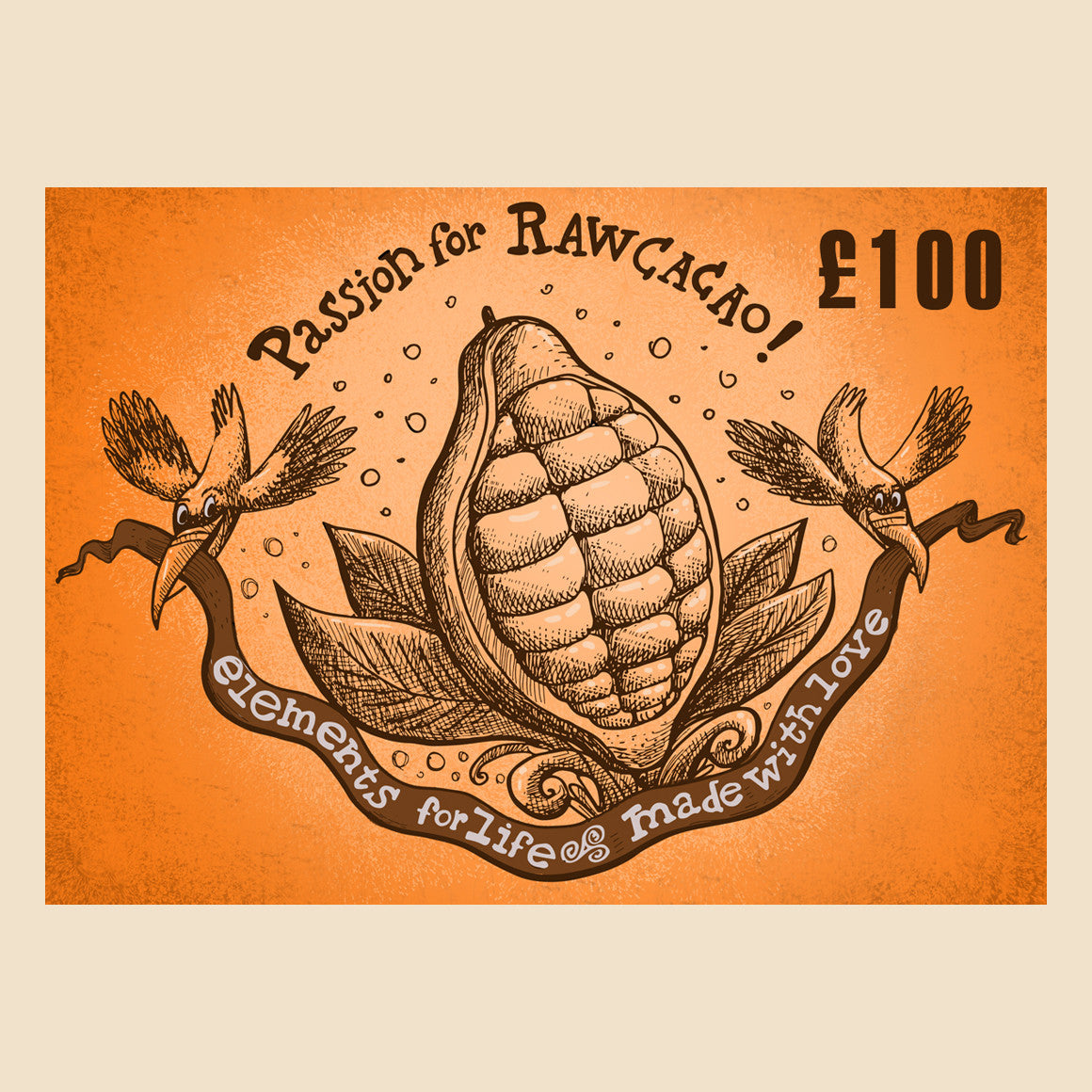£100 raw chocolate gift card