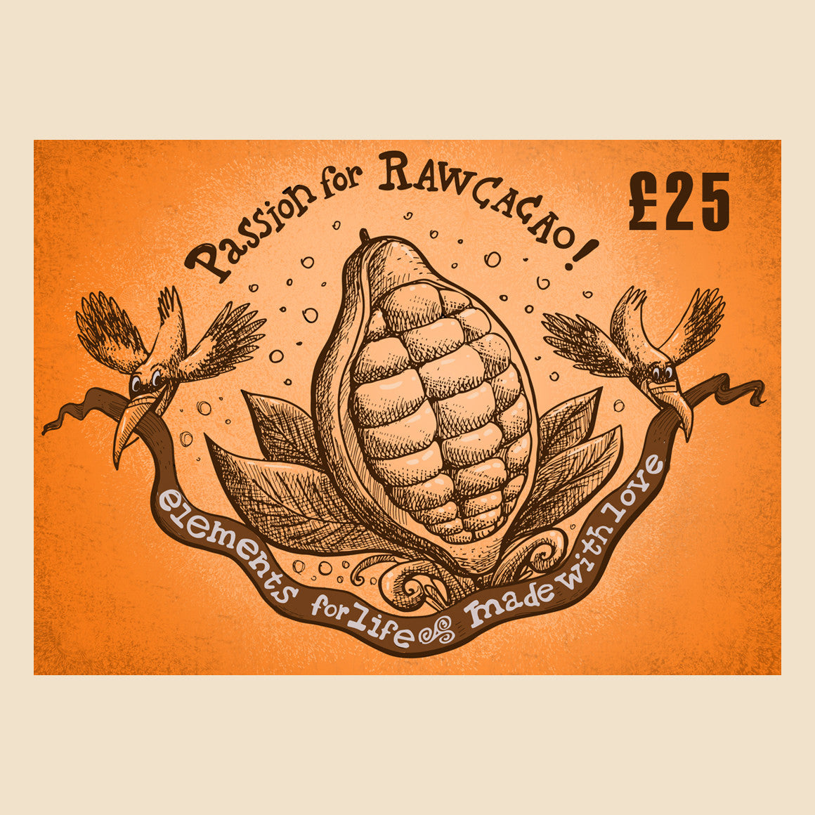 £25 raw chocolate gift card