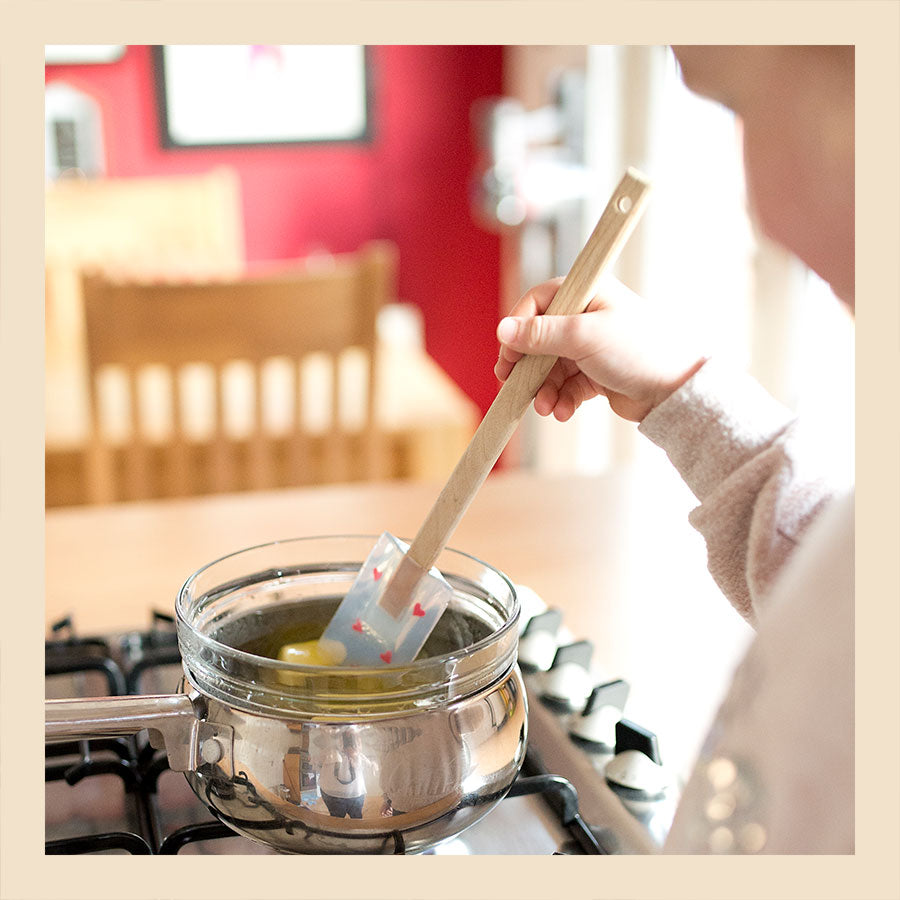 mixing raw chocolate